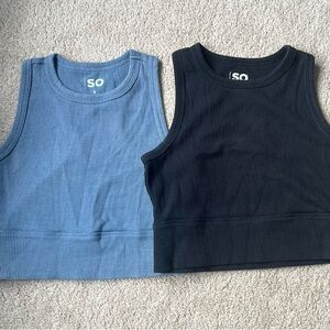 SO Blue and Black Small-Medium Tank Tops